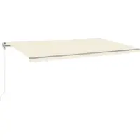 vidaXL Store automatique rétractable 600x350 cm Crème