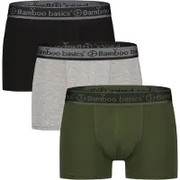 Bamboo Basics Boxers Bamboo Basics Men Liam Black Army Grey (Lot de 3)-XXL