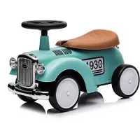 Vrooomy Voiture à pousser Classic 1930 pour enfants (1 à 3 ans) – avec klaxon, compartiment de rangement et protection anti-basculement – Véhicule à pousser rétro avec coffret cadeau vert