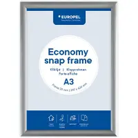 Europel Plakatrahmen Economy, DIN A3, 25 mm, silber eloxiert aus eloxiertem Aluminium, abgerundetes Rahmenp (A3)