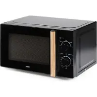 Domo - Four à micro-ondes , 25,5 cm, 20 l, noir avec finition aspect bois