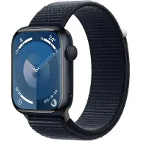 Apple - Watch Series 9 - 45 mm - GPS - Aluminium - Bracelet Sport tissé M/L - Argent/Beige MR983QF/A