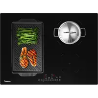Kitchenbrothers - Table de cuisson à induction encastrable - 70 cm - 4 zones de cuisson (2800W par zone) - Flex Zone & Turbo Boost - Verre & Céramique - Noir