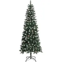vidaXL Sapin de Noël artificiel avec support Vert 210 cm PVC