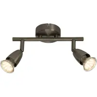 Brilliant Basic LED Projecteur de plafond AMALFI | Tube de spot à 2 flammes avec têtes pivotantes | adapté aux ampoules GU10 | métal | largeur 26cm