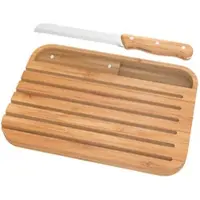 Pebbly Planche à Pain Pebbly Avec Couteau à Pain Naturel 29x20 cm