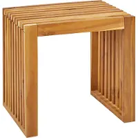 Beliani Lot de 2 tabourets de jardin en bois d'acacia clair style rustique moderne extérieur