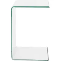 Beliani Table basse en verre trempé transparent 61 x 40 cm, style glamour moderne