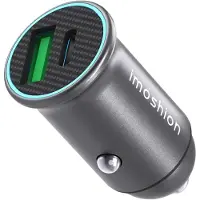IMoshion Mini autolader - 2 ports - USB-A Quick Charge - USB-C Power Delivery - 60 Watt - Zwart