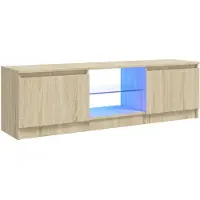 vidaXL - Meuble TV - avec - Eclairage LED - 120x30x35,5 - cm - Sonoma - Couleur chêne