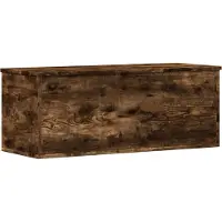 vidaXL Coffre chêne fumé 90x35x35 cm bois composite