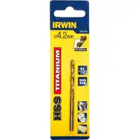 Irwin HSS Metallbohrer Titan DIN 338 Ø4,20Arbeitslänge 43mmGesamtlänge 75mm1 Stück pro Packung