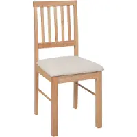 Beliani Lot de 2 chaises de salle à manger beige clair, revêtement en polyester, bois de caoutchouc brun clair, cuisine, salle à manger