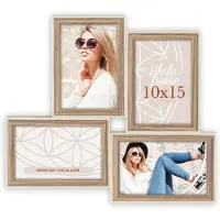 Zep Kriss 4q Ek484 Wood Photo Frame 4 Units Blanc
