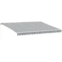 vidaXL Store manuel avec LED Anthracite & Blanc 450x350 cm