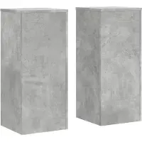 vidaXL Supports pour plantes 2 pcs gris béton bois d'ingénierie