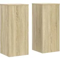vidaXL Supports pour plantes 2 pcs chêne sonoma bois d'ingénierie