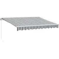 vidaXL Store avec éclairage LED Manuel Anthracite & Blanc 300x250 cm