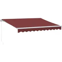 vidaXL Auvent manuel rouge vin 300x250 cm