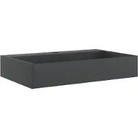 vidaXL Lavabo 60x38x11 cm Fonte minérale/fonte de marbre noir mat