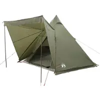 vidaXL Tipi tente familiale 6 personnes vert olive étanche à l'eau