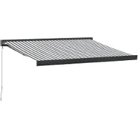 vidaXL Marquise rétractable Anthracite et Blanc 3x2,5 m Tissu & Aluminium