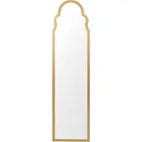 Beliani Miroir de sol or cadre MDF verre 40 x 150 cm haut avec pied design moderne