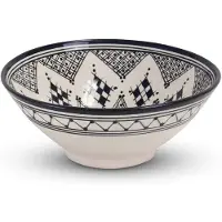 Safaary Bol Marocain Bleu-Blanc Ø 24 x 10cm