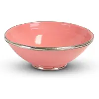 Safaary Bol Marocain Rose avec Métal Ø 31 x 12cm