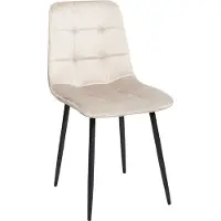 Beliani Ensemble de 4 chaises de salle à manger velours beige pieds en fer style moderne salle à manger cuisine