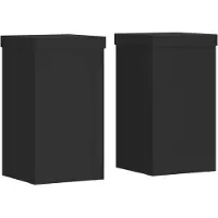 vidaXL Supports pour plantes 2 pcs noir 10x10x18 cm bois d'ingénierie