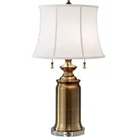 FEISS Lampe de table classique en laiton avec abat-jour blanc 68 cm Stateroom E27 60W Feiss