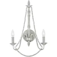 Elstead Lighting Applique classique Maryville en acier gris patiné et bois, 2 lumières E14