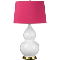 Elstead Lighting Lampe de table en céramique Isla rose, blanche et dorée, 1xE27x60W, céramique / plâtre, dimensions : 64x36x36 cm, IP20, Elstead