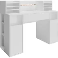 Vicco Bureau Blanc 126.8x50cm XL avec étagères, Model 40626