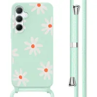 IMoshion Coque design en silicone avec cordon Samsung Galaxy A55 - Green Flower Distance