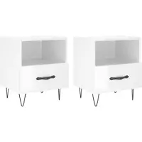 vidaXL Tables de chevet 2 pcs blanc brillant 40x35x47,5 cm