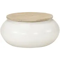 vidaXL Table basse blanche 51x51x27 cm en bois massif de manguier