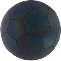 Edco Football Taille 5 Football Holographique/réfléchissant - Cadeaux Football Garçons - Football pour l'intérieur et l'extérieur - Enfants et Adultes - Nylon - Noir