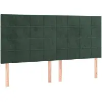 vidaXL Têtes de lit 4 pcs. Vert foncé 80x5x78/88 cm velours