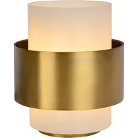 Lucide Lampe à poser en verre blanc doré E27 Firmin