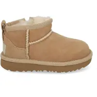 Ugg pour fille. 1130750K Classic Ultra Mini Leather Ankle Boots beige (31), Cuir, Plat, Aucun, Casuel, Homewear, mode enfantine