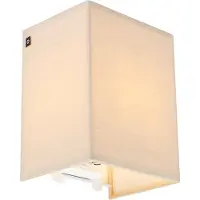 QAZQA Applique murale campagnarde beige avec abat-jour en tissu - Vete