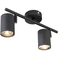 QAZQA Spot intelligent noir réglable avec 2 WiFi GU10 - Jeana