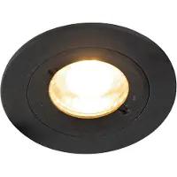 QAZQA Spot encastrable intelligent moderne noir rond avec WiFi GU10 IP54 - Xena