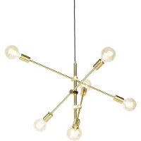 QAZQA Suspension intelligente en laiton 6 lumières avec Wifi G95 - Sydney