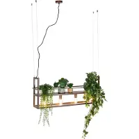 QAZQA Suspension intelligente brun rouille avec étagère incl. 4 Wifi A60 - Cage Rack