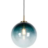 QAZQA Suspension intelligente en laiton avec verre bleu océan 33 cm avec WiFi ST64 - Pallon