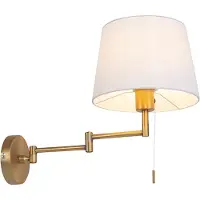 QAZQA Applique murale intelligente bronze avec abat-jour blanc, Wifi A60 inclus - Ladas Deluxe