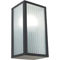 QAZQA Applique murale d'extérieur intelligente noire avec verre nervuré incl. WiFi A60 - Charlois